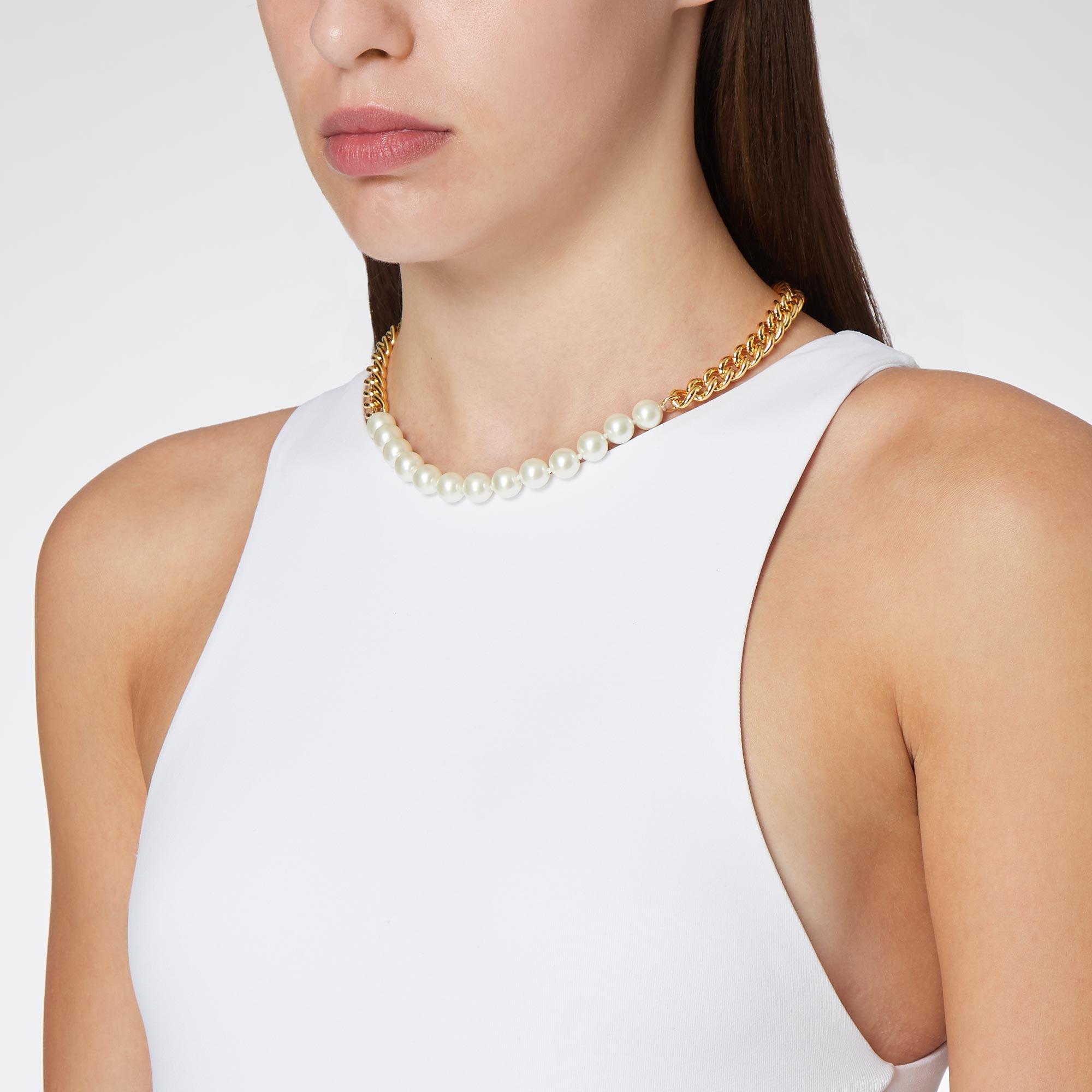 Pearl Gold-Tone Chain Necklace